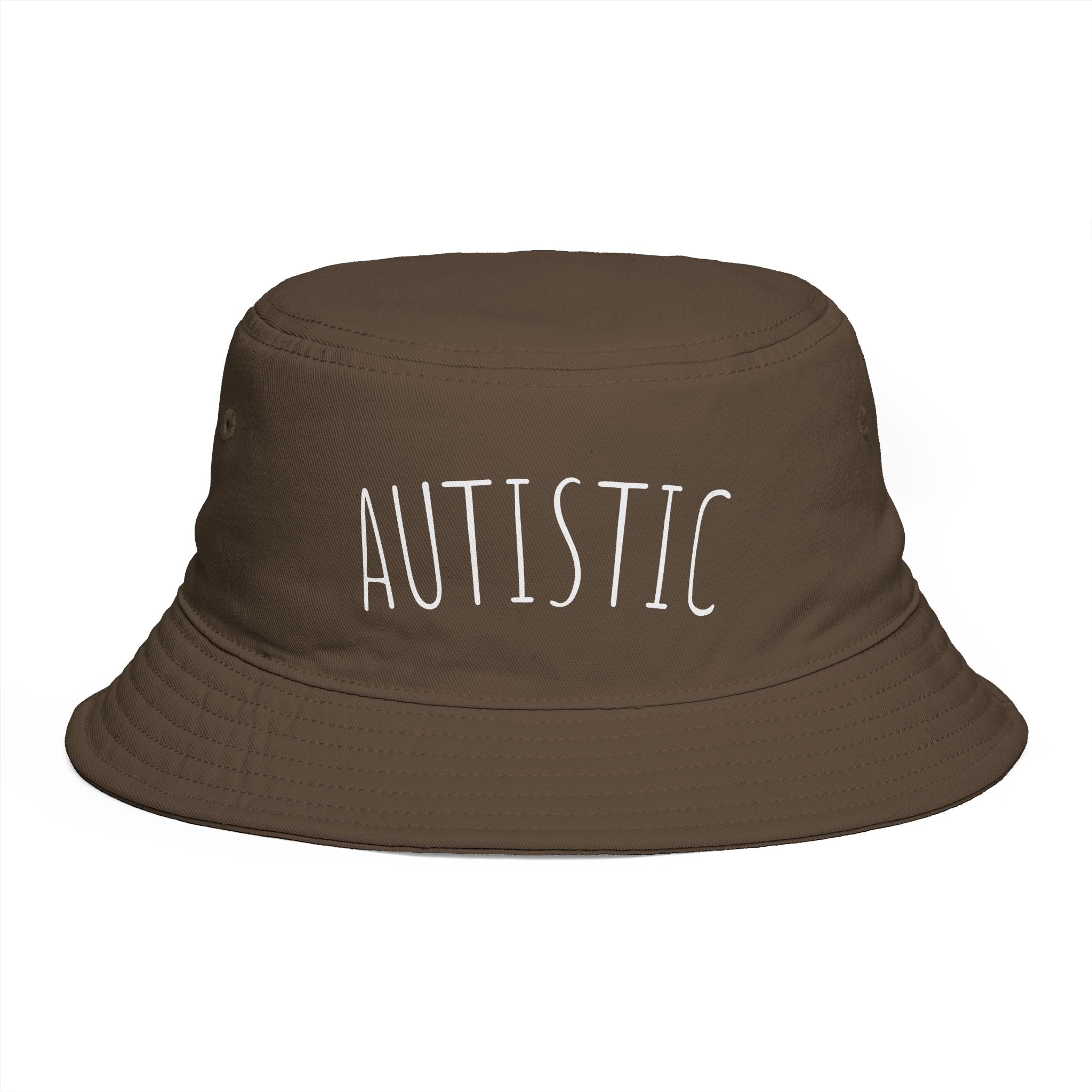 AUTISTIC— Minimal Streetwear Brown Sun Hat