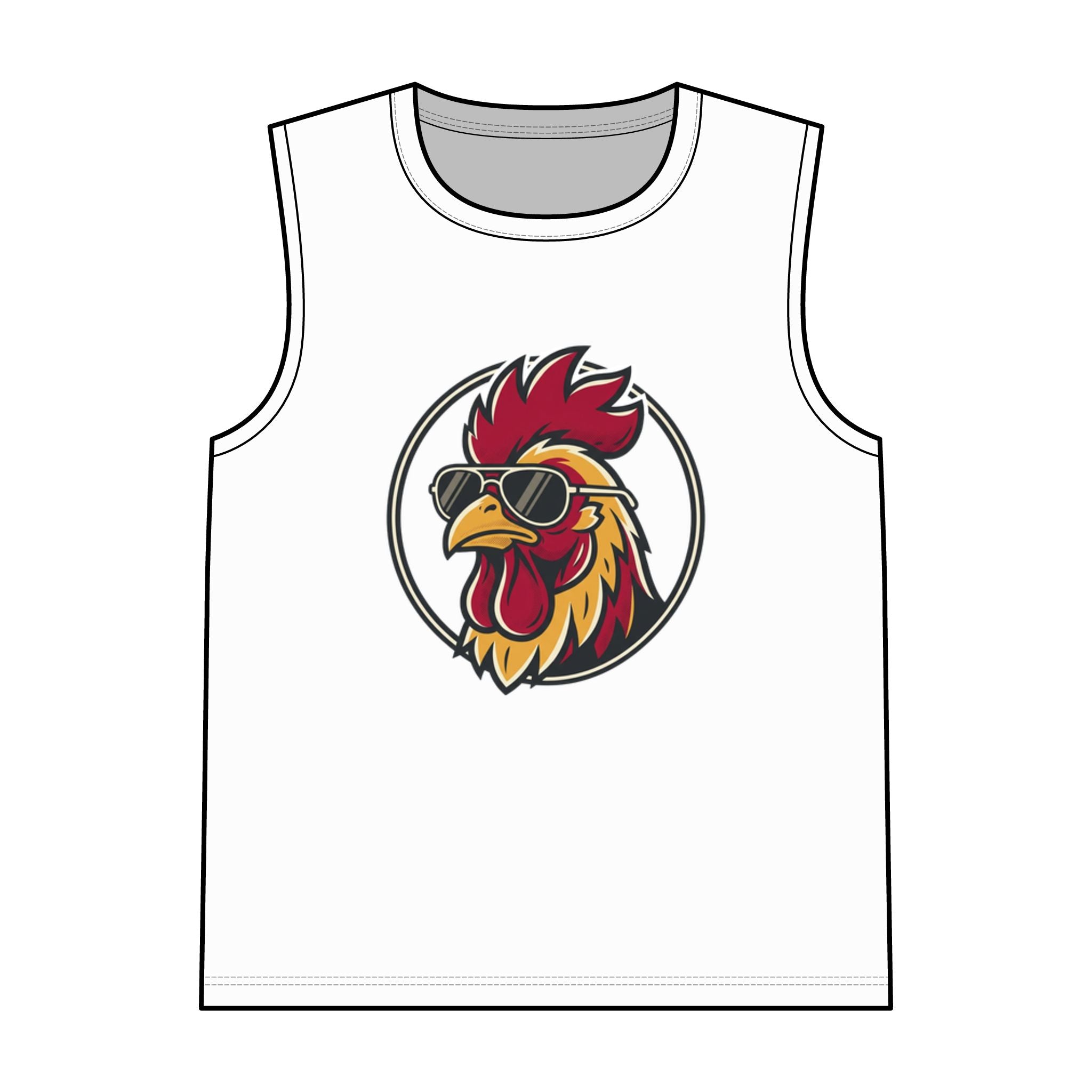 Cool Rooster Tank Top — Sunglasses Rooster Graphic Garment-Dyed Tank
