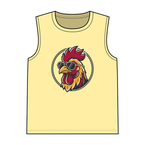 Cool Rooster Tank Top — Sunglasses Rooster Graphic Garment-Dyed Tank