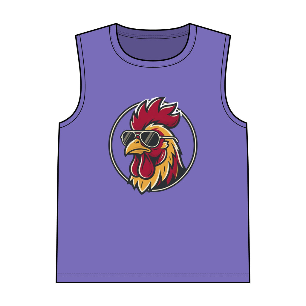 Cool Rooster Tank Top — Sunglasses Rooster Graphic Garment-Dyed Tank