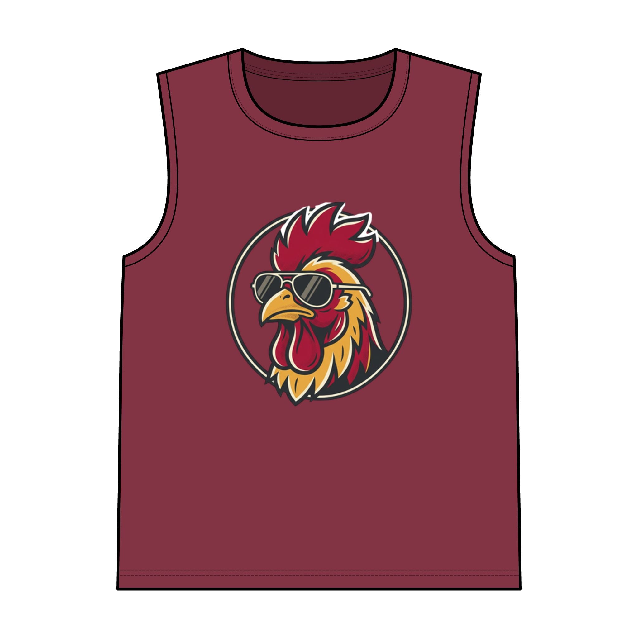 Cool Rooster Tank Top — Sunglasses Rooster Graphic Garment-Dyed Tank