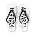 Violent Shower Shoes (Flip Flops) – Black & White 'VIOLENT' / 'APPAREL' Graphic Beach Sandals