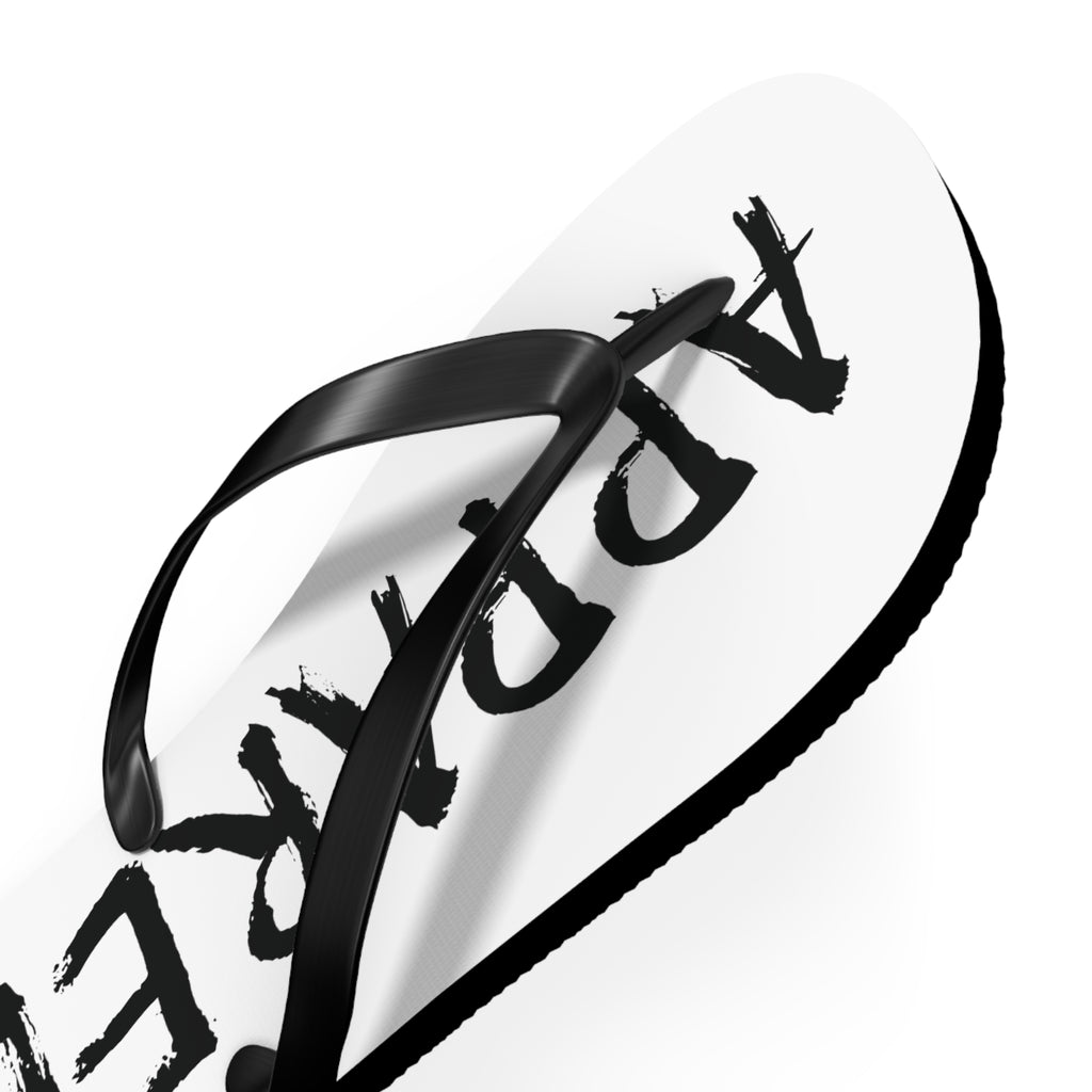 Violent Shower Shoes (Flip Flops) – Black & White 'VIOLENT' / 'APPAREL' Graphic Beach Sandals