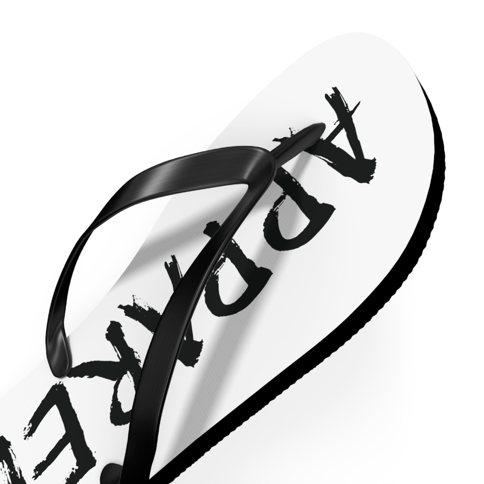 Violent Shower Shoes (Flip Flops) – Black & White 'VIOLENT' / 'APPAREL' Graphic Beach Sandals