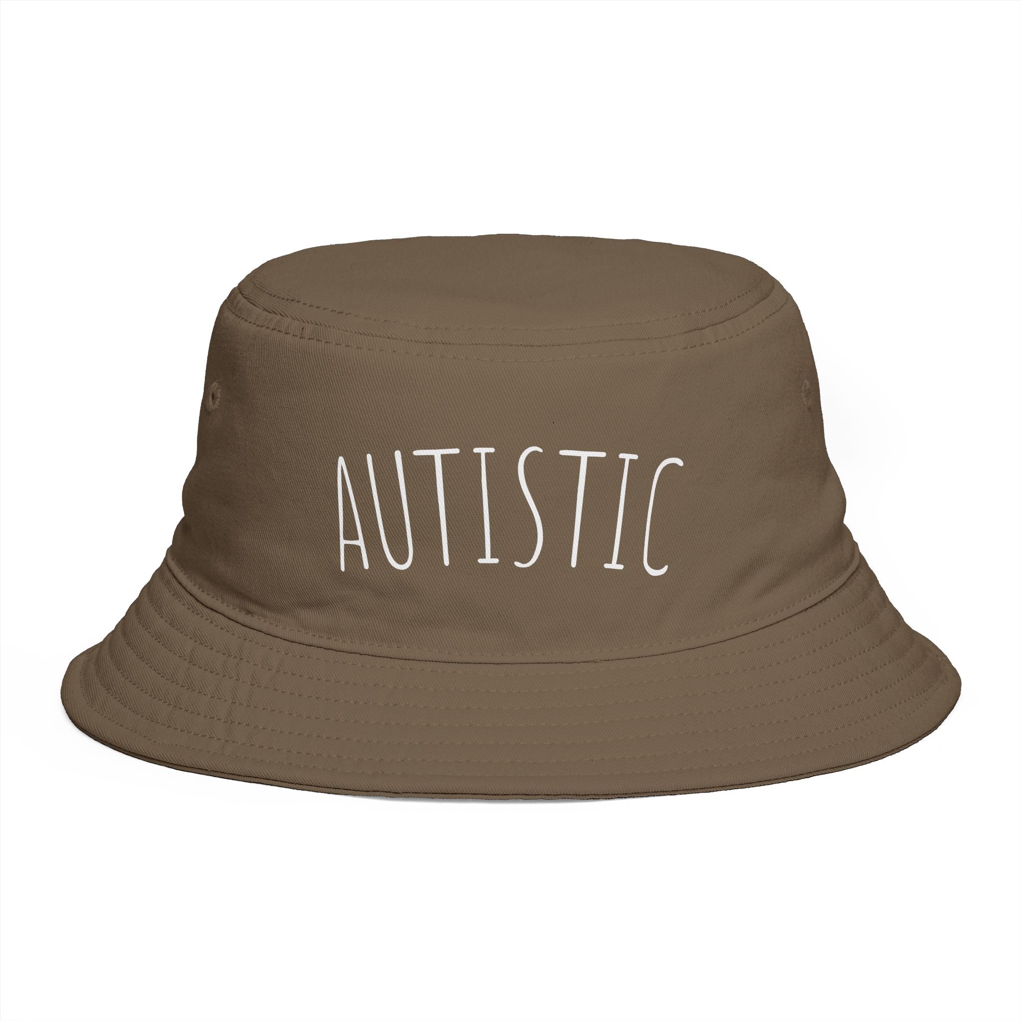 AUTISTIC— Minimal Streetwear Brown Sun Hat